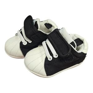 Infant Boys Size 5 Hightop Black and White Sneakers with Velcro, Boys Shoes